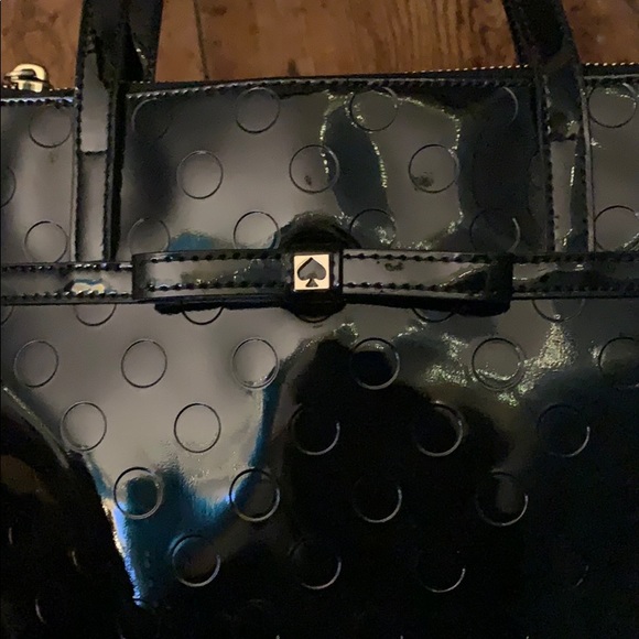 Kate Spade ♠️ Polka Dot Patent Leather Small Tote - Picture 2 of 10
